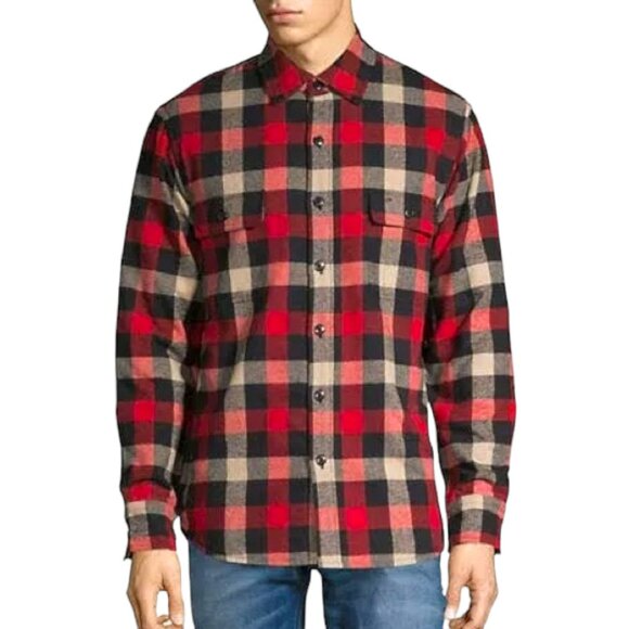 J. Crew Factory Outerwear Sherpa Lined Cotton Flannel Shacket - Multi - L - Picture 1 of 12